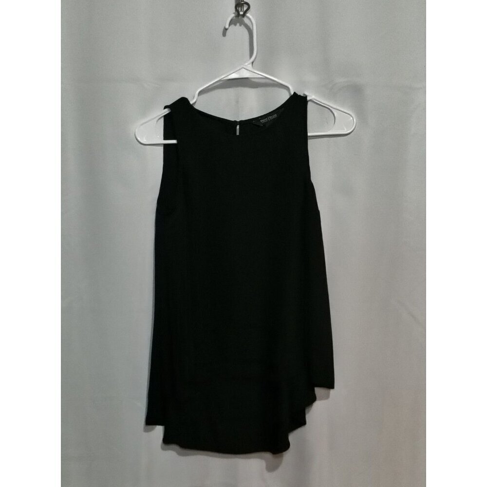 White House Black Market Black Sleeveless High Low Blouse Size Xs